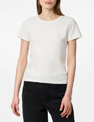 Tricou Pieces, alb