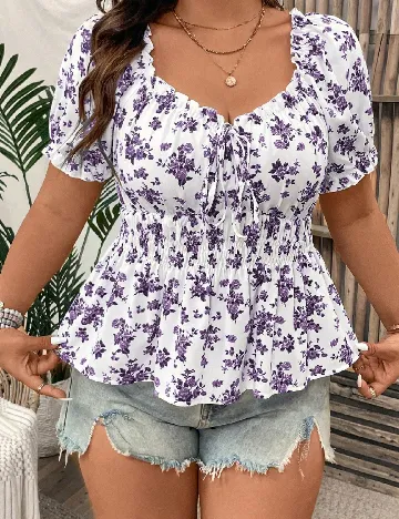 Bluza SHEIN CURVE, alb