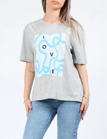 Tricou Pieces, gri