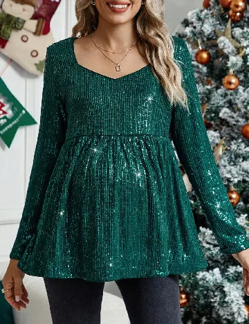 Bluza SHEIN Maternity, verde
