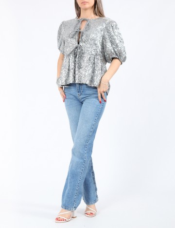 Bluza Pieces, argintiu