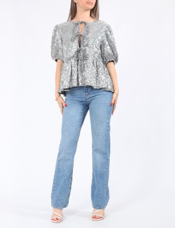 Bluza Pieces, argintiu