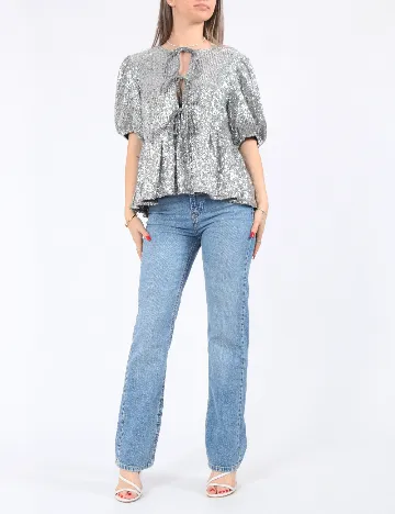 Bluza Pieces, argintiu