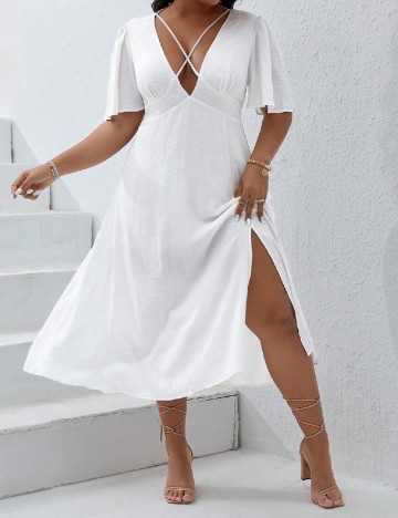 Rochie medie SHEIN CURVE, alb