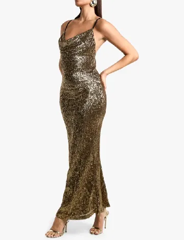 Rochie lunga Boohoo, auriu