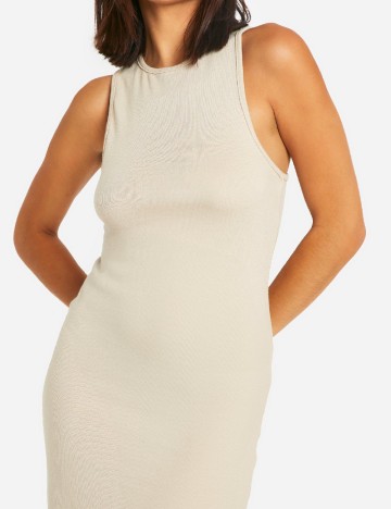 Rochie lunga Boohoo, crem