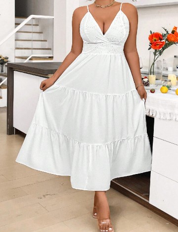 Rochie lunga SHEIN CURVE, alb