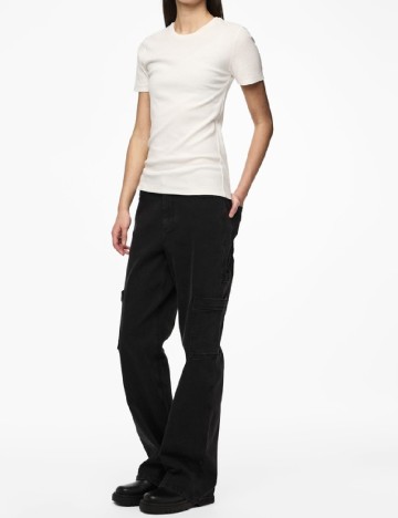 Tricou Pieces, alb