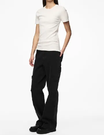 Tricou Pieces, alb