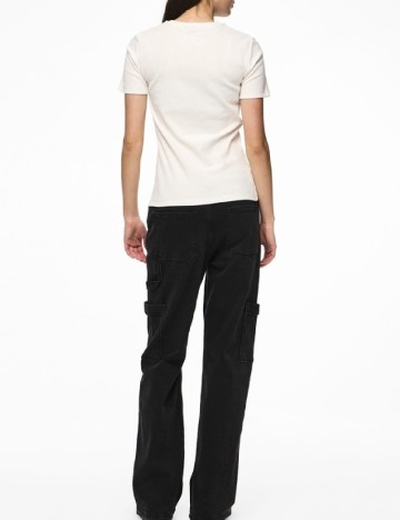Tricou Pieces, alb