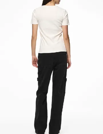 Tricou Pieces, alb