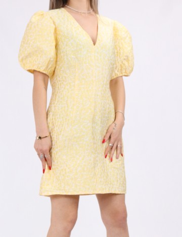 Rochie scurta Pieces, galben