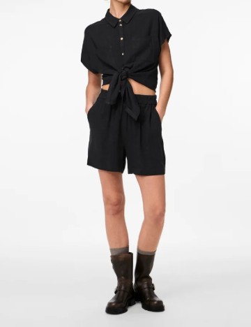 Pantaloni scurti Pieces, negru
