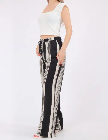 Pantaloni Pieces, bej/negru