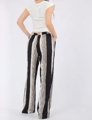 Pantaloni Pieces, bej/negru