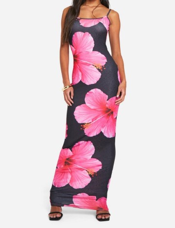 Rochie lunga Boohoo, floral print