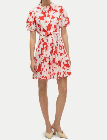 Rochie scurta Vero Moda, alb/rosu