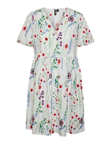 Rochie scurta Pieces, alb