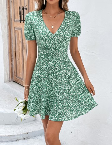 Rochie scurta SHEIN, verde