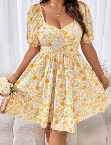 Rochie scurta SHEIN CURVE, floral print