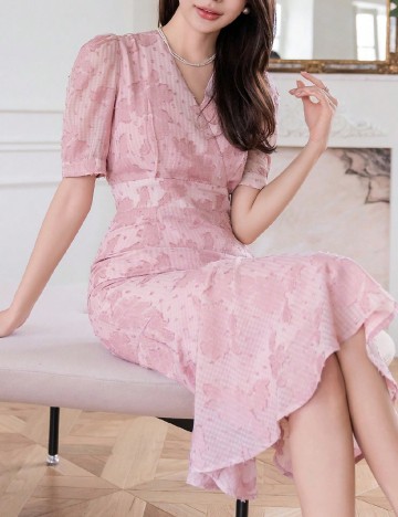 Rochie medie Dazy, roz