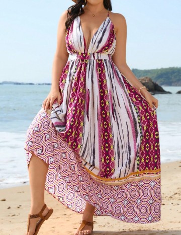 Rochie lunga SHEIN CURVE, mix culori