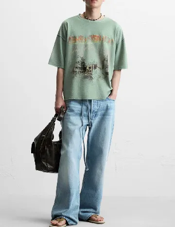 Tricou Oversize Zara, verde