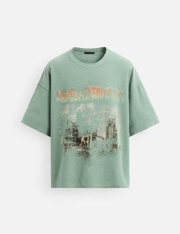 Tricou Oversize Zara, verde