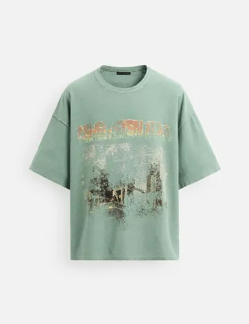 Tricou Oversize Zara, verde