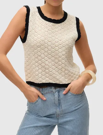 Top Vero Moda, ecru