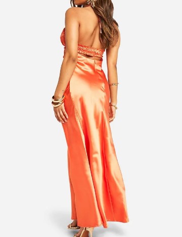 Rochie lunga Boohoo, portocaliu
