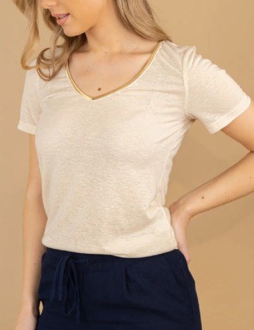 Tricou Vero Moda, crem