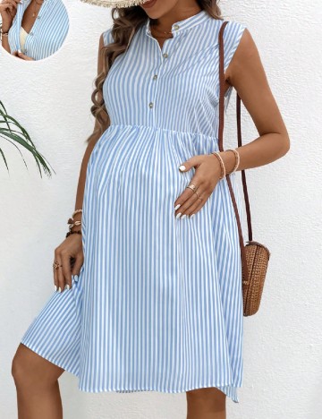 Rochie scurta SHEIN Maternity, bleu