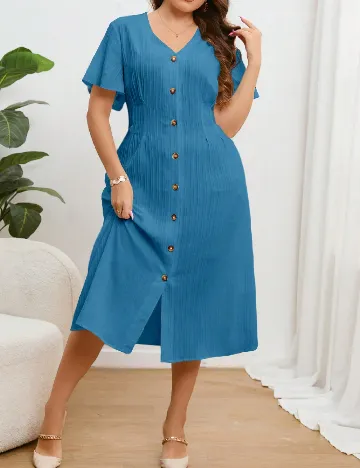 Rochie medie SHEIN CURVE, albastru