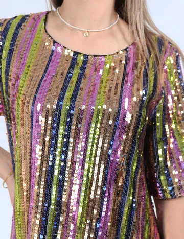 Rochie scurta Pieces, mix culori