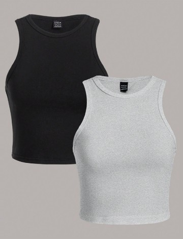 Set Maiouri 2 bucati SHEIN, negru/gri