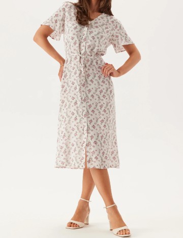 Rochie medie Pieces, alb