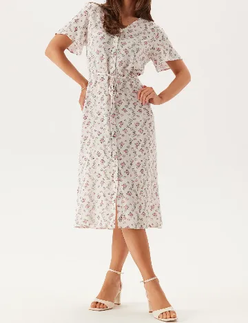 Rochie medie Pieces, alb