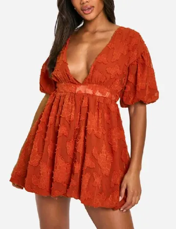Rochie scurta Boohoo, caramiziu