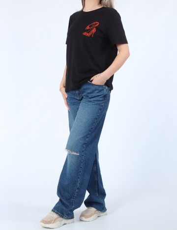 Tricou Pieces, negru