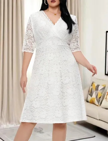 Rochie scurta SHEIN CURVE, alb Alb