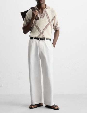 Bluza Zara, crem/maro