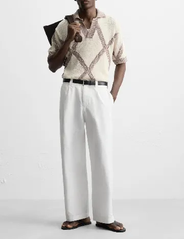 Bluza Zara, crem/maro
