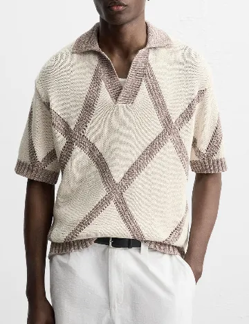 Bluza Zara, crem/maro
