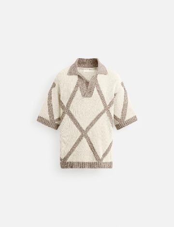 Bluza Zara, crem/maro