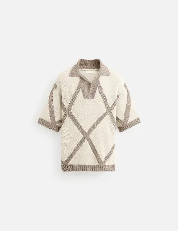 Bluza Zara, crem/maro