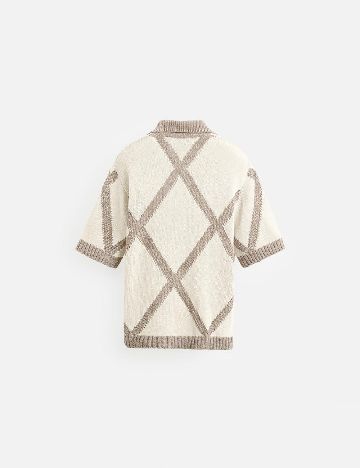 Bluza Zara, crem/maro