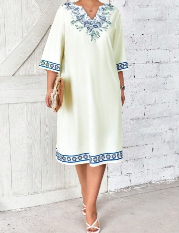 Rochie scurta SHEIN CURVE, ecru