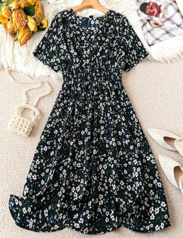 Rochie medie SHEIN CURVE, floral print