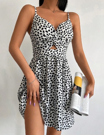 Rochie scurta SHEIN, alb/negru